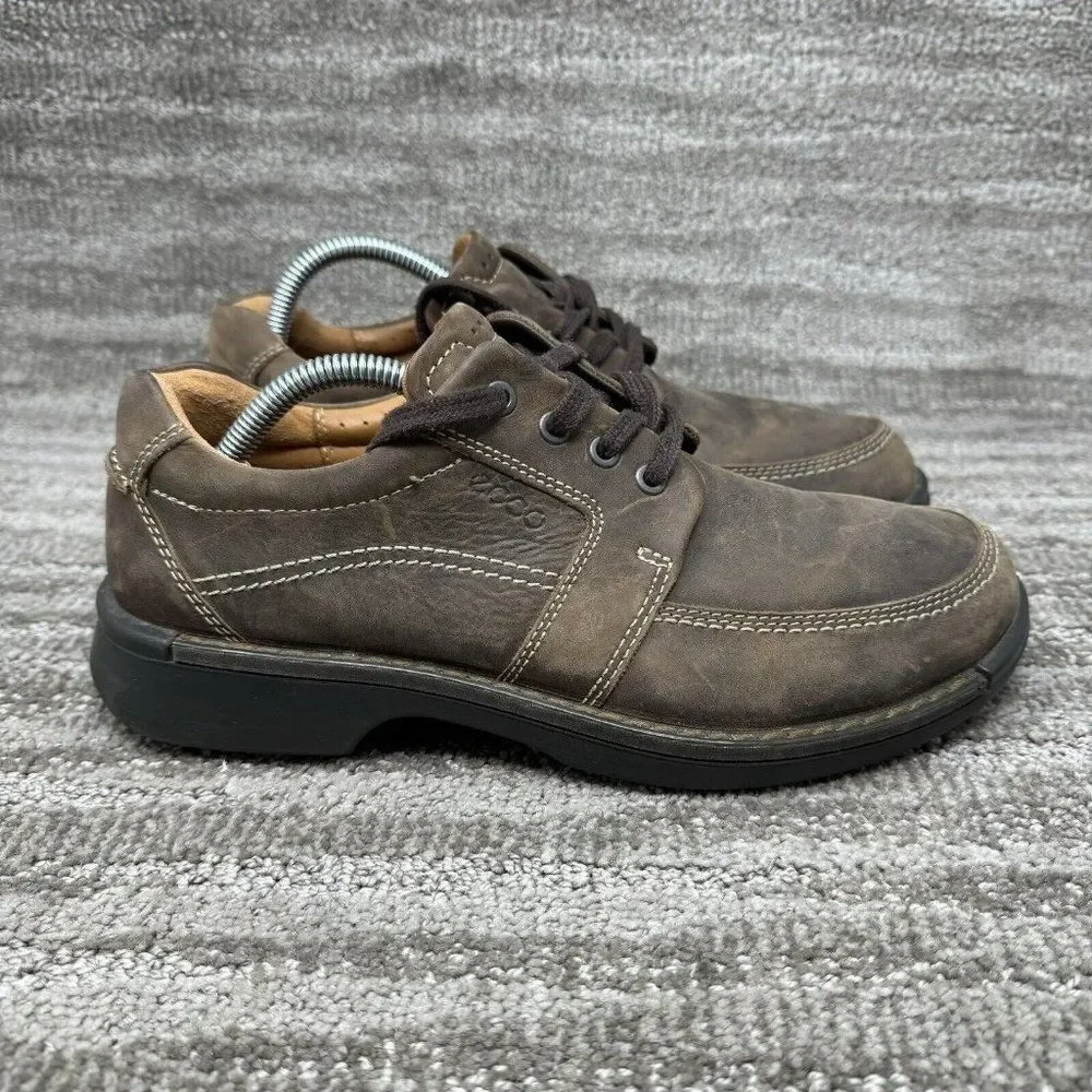 ECCO Fusion II Tie Cocoa Brown Nubuck Lace Up Oxfords Mens Size 8 Comfort Shoes